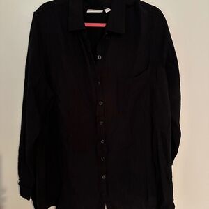 BELLE BY KIM GRAVEL BLACK BUTTON GAUZE SHIRT XL